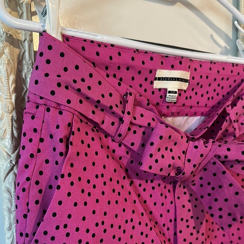 JULES & LEOPOLD | Anthropologie Pink Polka Dot Pants with Bow Trousers - Picture 3 of 9
